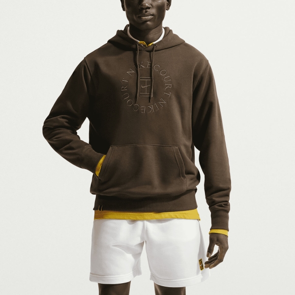 Men's Tennis Shirts and Hoodies Nike Court DriFIT Heritage Hoodie  Dark Hazel/Saffron Quartz HM6759212