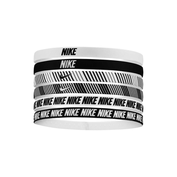 Tennis Headbands Nike Flex Classic Printed x 6 Mini Hairbands  White/Black N.101.1930.189.OS