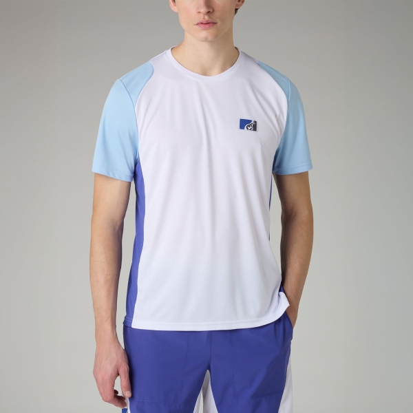 Camisetas de Tenis Hombre Australian Classic Pro Ace Camiseta Bianco/Azzurro Pastello TEUTS0090002A
