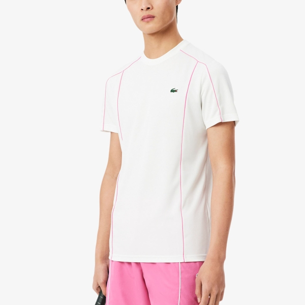 Men's Tennis Shirts Lacoste Ultra Dry Pique TShirt  Blanc TH0269001