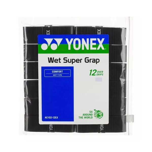 Overgrip Yonex Wet Super Grap Overgrip x 12  Black AC102EX12NR