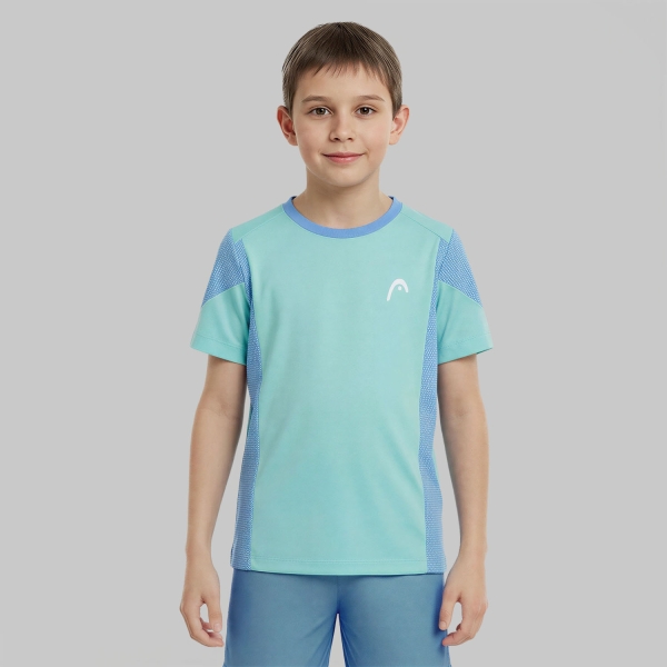 Tennis Polo and Shirts Boy HEAD Slice TShirt Boy  Turquoise/Airforce Blue 816036TQAB
