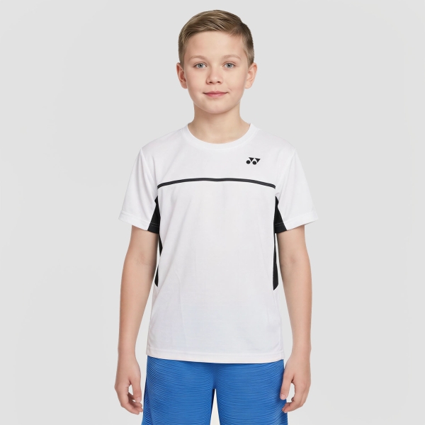 Polo y Camiseta de Tenis Niño Yonex Crew Practice Camiseta Ninos  White ABJPY10726B
