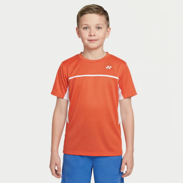 Polo y Camiseta de Tenis Niño Yonex Crew Practice Camiseta Ninos  Cyber Orange ABJPY10726CO