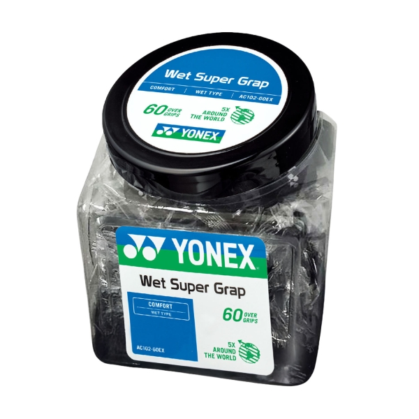  Yonex Wet Super Grap x 60 Sobregrips  Black AC102EX60N