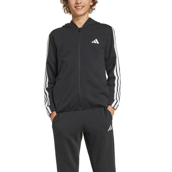 Boy Tracksuit and Hoodie adidas Kids Essentials Tracksuit  Black/White JD6505