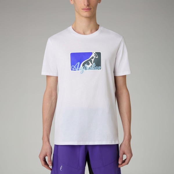 Camisetas de Tenis Hombre Australian League Camiseta  Bianco/Azzurro Pastello TEUTS0084002B