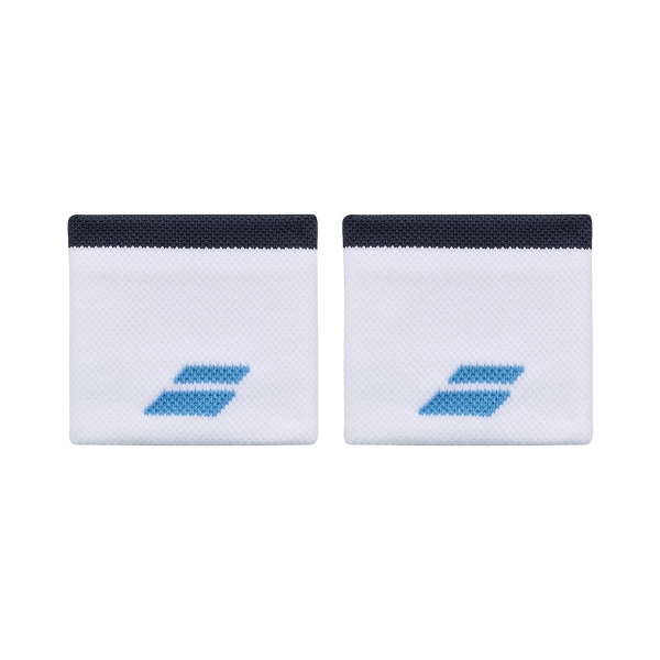 Tennis Wristbands Babolat Logo Small Wristbands  White/Drive Blue 5UB12611099