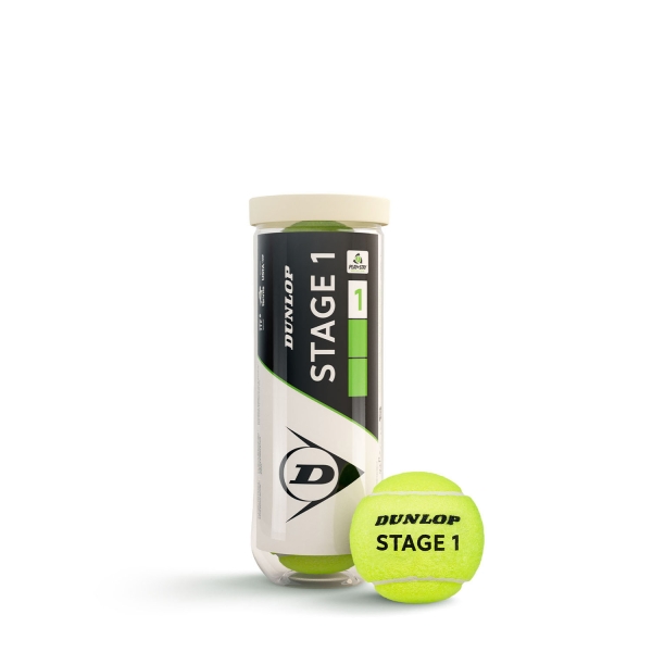 Pelotas Tenis Dunlop Dunlop Stage 1 Green  Tubo de 3 Pelotas 601632