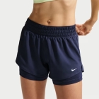 Nike One 2 in 1 3in Shorts - Midnight Navy/White Nike One 2 in 1 3in Shorts - Midnight Navy/White