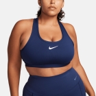 Nike Swoosh Dri-FIT Sports Bra - Midnight Navy/White