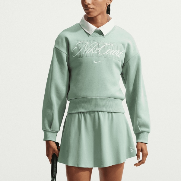 Women's Tennis Shirts and Hoodies Nike Court Sweatshirt Steam/Barely Green IB0757006