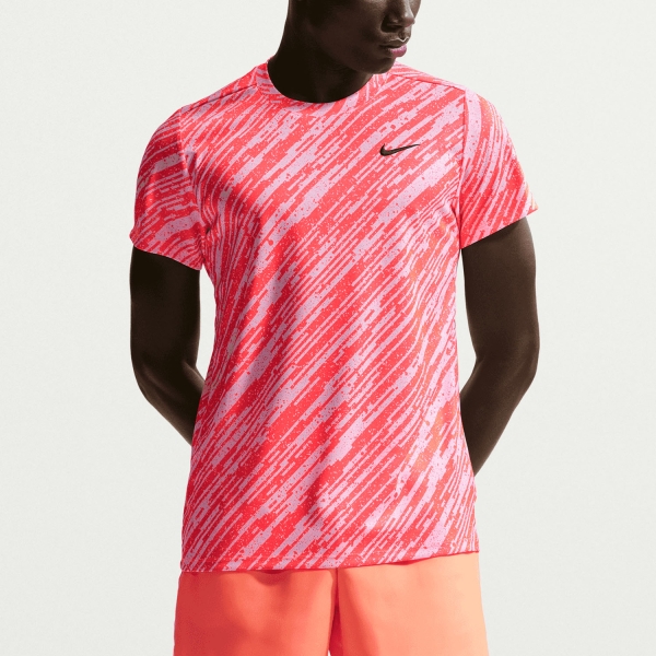 Camisetas de Tenis Hombre Nike Court Victory Printed Camiseta Pink Foam/Black IB1530663