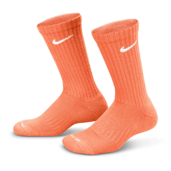 Tennis Socks Nike Everyday Crew x 6 Socks Junior  Orange SX6910904