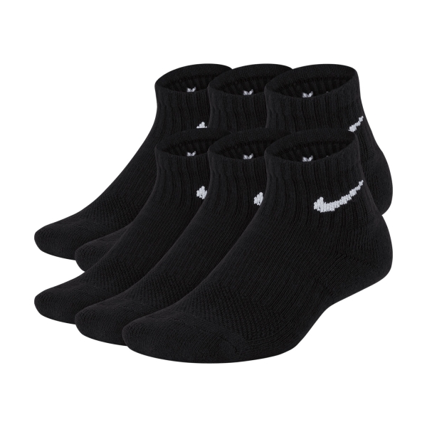 Tennis Socks Nike Everyday x 6 Socks Junior  Black/White SX6912010
