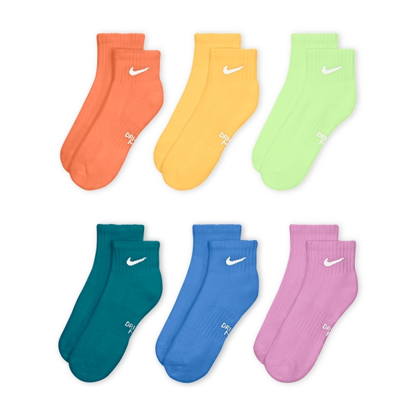 Tennis Socks Nike Everyday x 6 Socks Junior  Orange/Yellow/Multi Color SX6912904