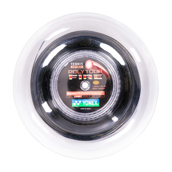 Corda Monofilamento Yonex PolyTour Fire 1.25 Matassa 200 m  Black PTF1252N