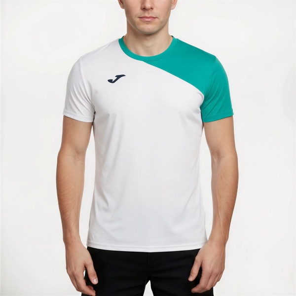 Men's Tennis Shirts Joma Challenge Deuce TShirt  White/Green 104490.200