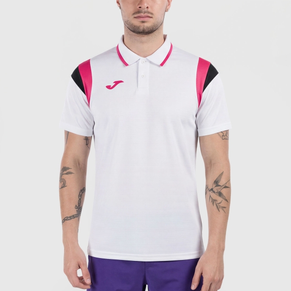 Men's Tennis Polo Joma Terra Polo  White/Fuchsia 105215.205