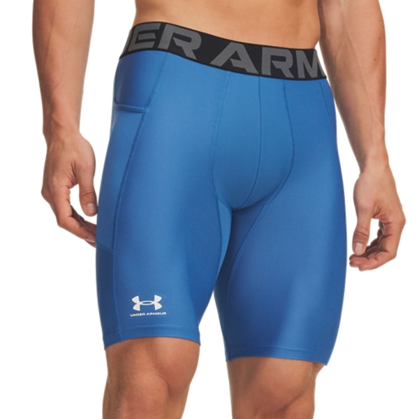 Intimo de Tenis Hombre Under Armour HeatGear Pro Mallas Cortas  Aegean Blue/White 13616020430