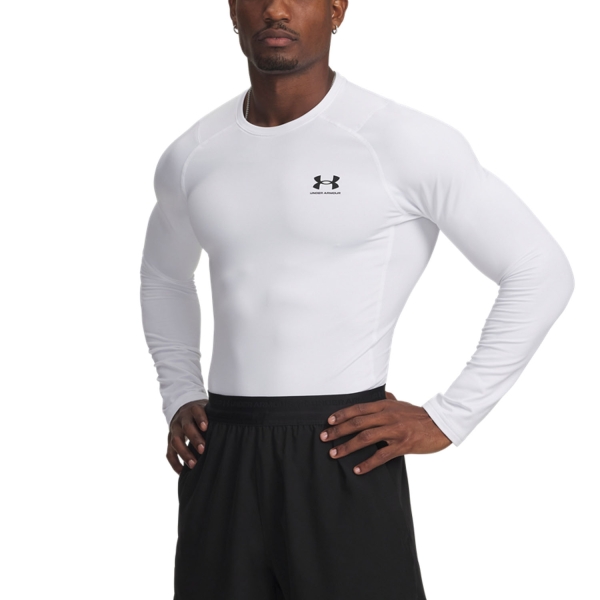 Maglie e Felpe Tennis Uomo Under Armour Coldgear Crew Maglia  White/Black 13660680100