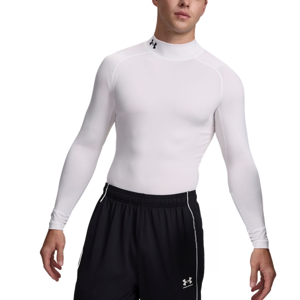 Maglie e Felpe Tennis Uomo Under Armour HeatGear Mock Maglia  White/Black 13696060100