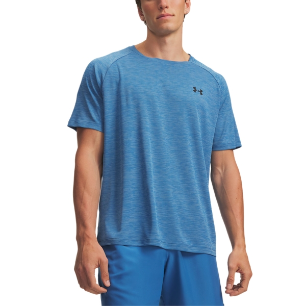 Camisetas de Tenis Hombre Under Armour Textured Camiseta  Aegean Blue/Black 13827960430