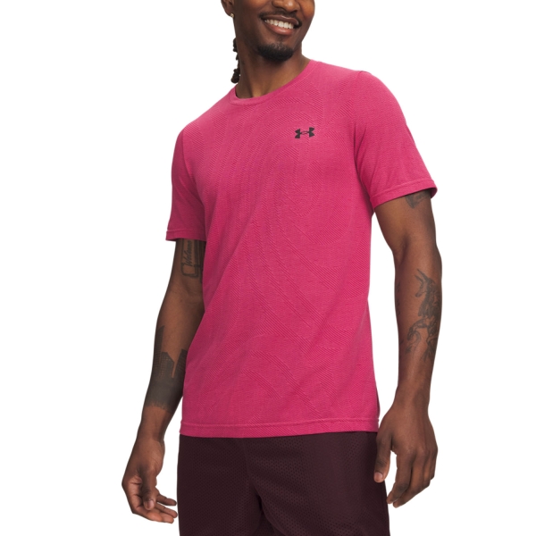 Maglietta Tennis Uomo Under Armour Vanish Seamless Maglietta  Pink Frenzy/Ultimate Black 60106030637