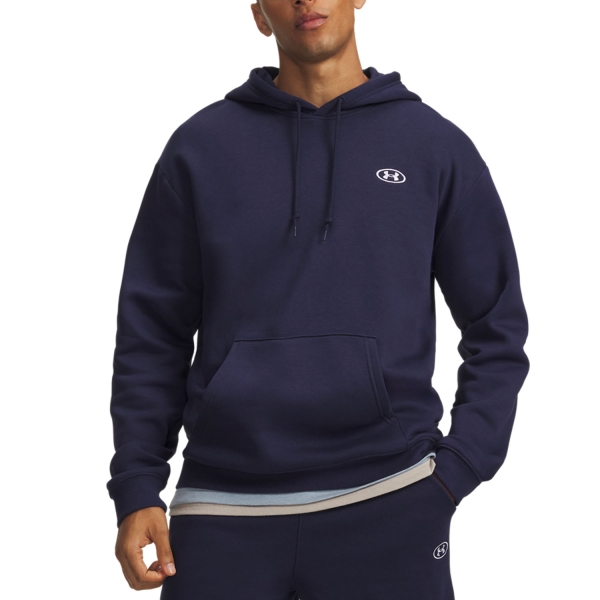 Maglie e Felpe Tennis Uomo Under Armour Rival FLC Felpa  Midnight Navy/White 60134480410