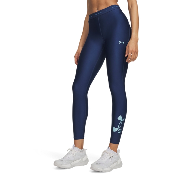 Pantalones y Tights de Tenis Mujer Under Armour HeatGear Graphic Tights  Blackout Navy/Opal Blue 60136620997