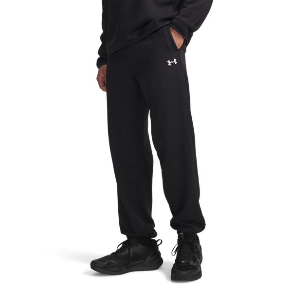 Pantaloni e Tights Tennis Uomo Under Armour Fleece Pantaloni  Black/White 60137240001