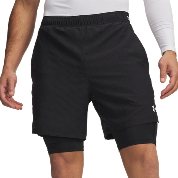 Pantalones Cortos Tenis Hombre Under Armour Vanish 2.0 2 in 1 6in Shorts Black/White 60139500001