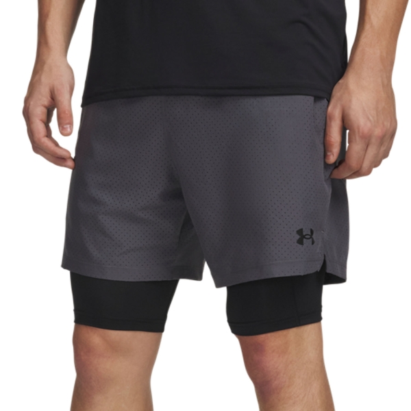 Pantalones Cortos Tenis Hombre Under Armour Vanish 2.0 2 in 1 6in Shorts  Castlerock/Black 60139500025