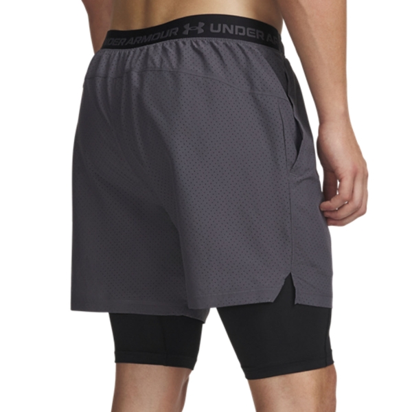 Under Armour Vanish 2.0 2 in 1 6in Shorts - Castlerock/Black