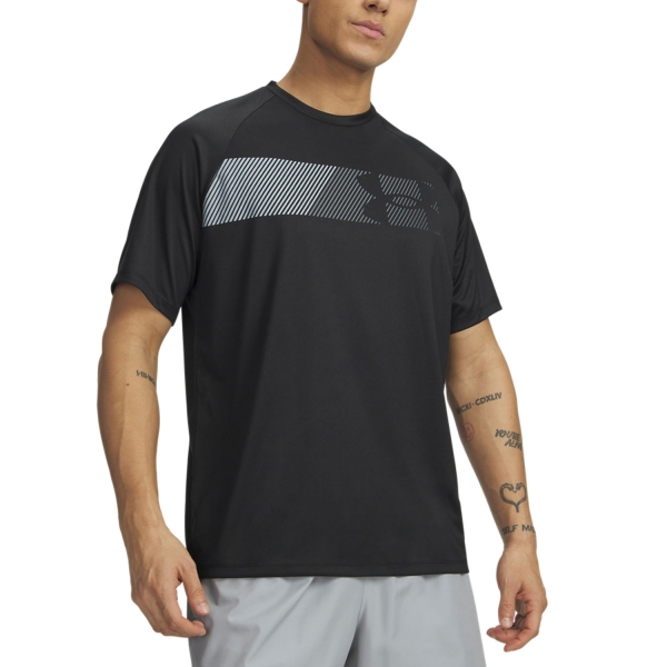 Maglietta Tennis Uomo Under Armour Tech Graphic Maglietta  Black/Mod Gray 60147330001