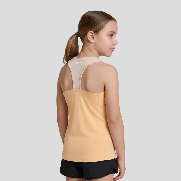 HEAD Spirit Graphic Top Niña - Apricot/Light Blue