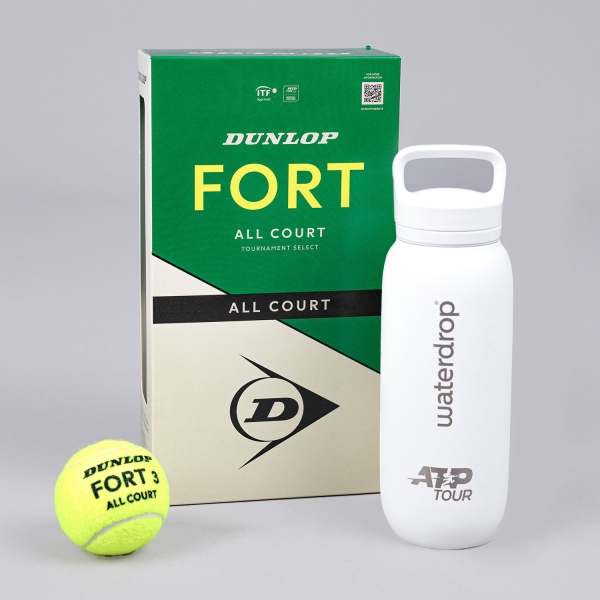 Palline Tennis Dunlop Dunlop Fort All Court Bipack + Waterdrop ATP Borraccia 601608DWSWST06