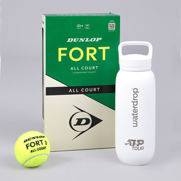 Dunlop Tennis Balls Dunlop Fort All Court Bipack + Waterdrop ATP Water Bottle 601608DWSWST06