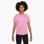 Nike Dri-FIT One Maglietta Bambina - Pink Rise/White
