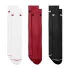 Nike Everyday Elevated x 3 Socks - White/Burgundy/Black Nike Everyday Elevated x 3 Socks - White/Burgundy/Black