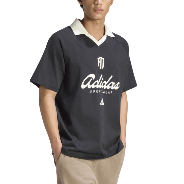 Polo Tenis Hombre adidas Lux Tiro Script Graphic Polo  Black/Off White HY2209