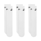 Nike Everyday Elevated Dri-FIT Crew x 3 Calcetines - White