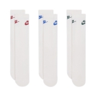 Nike Everyday Elevated Dri-FIT Crew x 3 Calcetines - White/Red