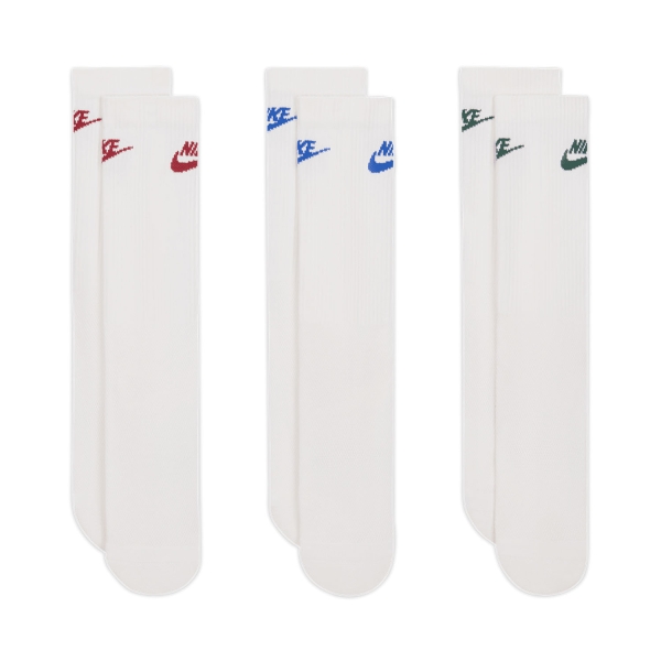 Tennis Socks Nike Everyday Elevated DriFIT Crew x 3 Socks  White/Red IH8522906