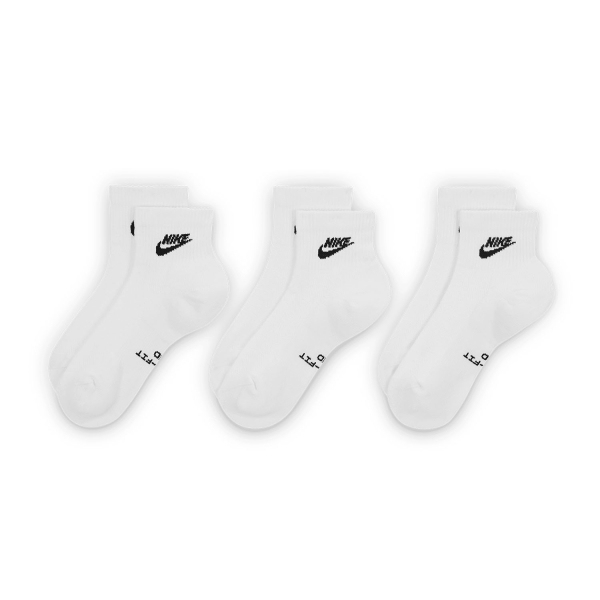 Nike Everyday Elevated Dri-FIT Ankle x 3 Calcetines - White