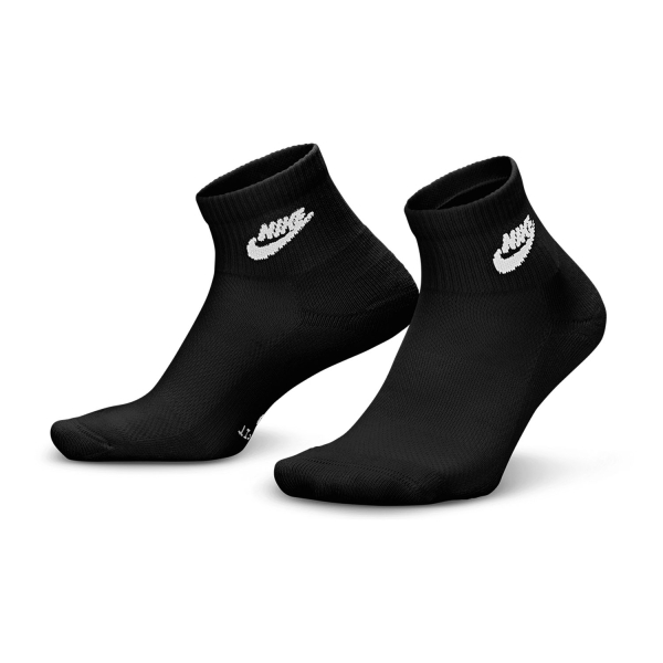 Tennis Socks Nike Everyday Elevated DriFIT Ankle x 3 Socks  Black IH8523902