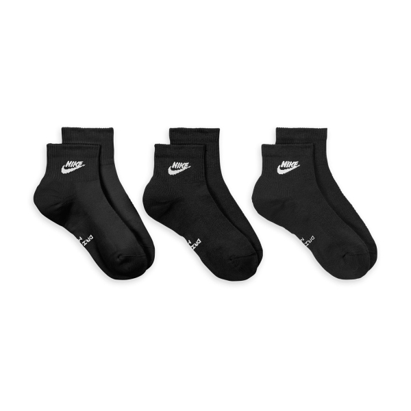 Nike Everyday Elevated Dri-FIT Ankle x 3 Calcetines - Black