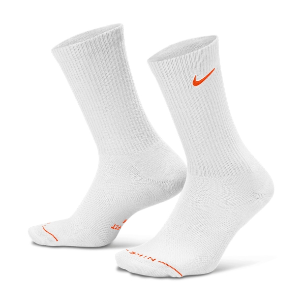 Nike Everyday Elevated Crew x 3 Calcetines - White/Orange