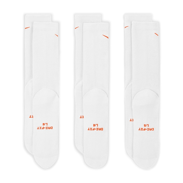 Nike Everyday Elevated Crew x 3 Calcetines - White/Orange