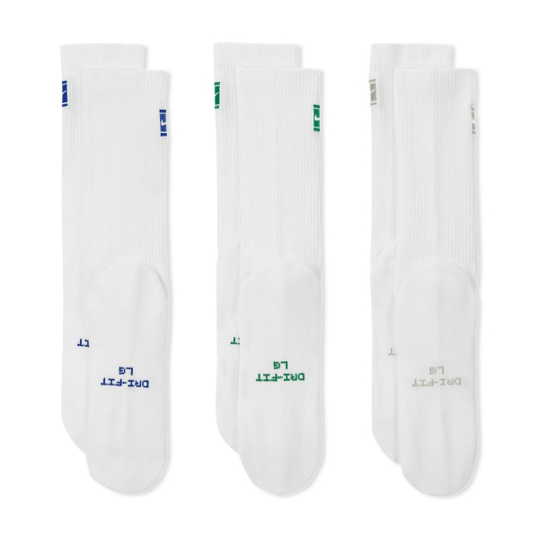 Nike Court Everyday Elevated x 3 Socks - White/Blue